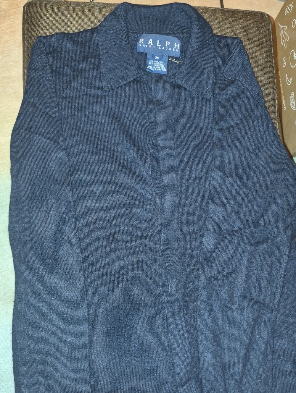 Ralph Lauren Dark Navy Knit Shirt Jacket